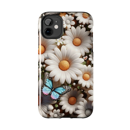 Butterflies, Leopard Print & Daisies Digital print Design Tough Phone Case compatible with a large variety of iPhone models,Gift, Phone Case