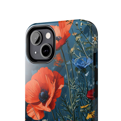 Wildflowers Vibrant Tones Digital print Design Tough Phone Case compatible with a large variety of iPhone models, Gift, Phone Case