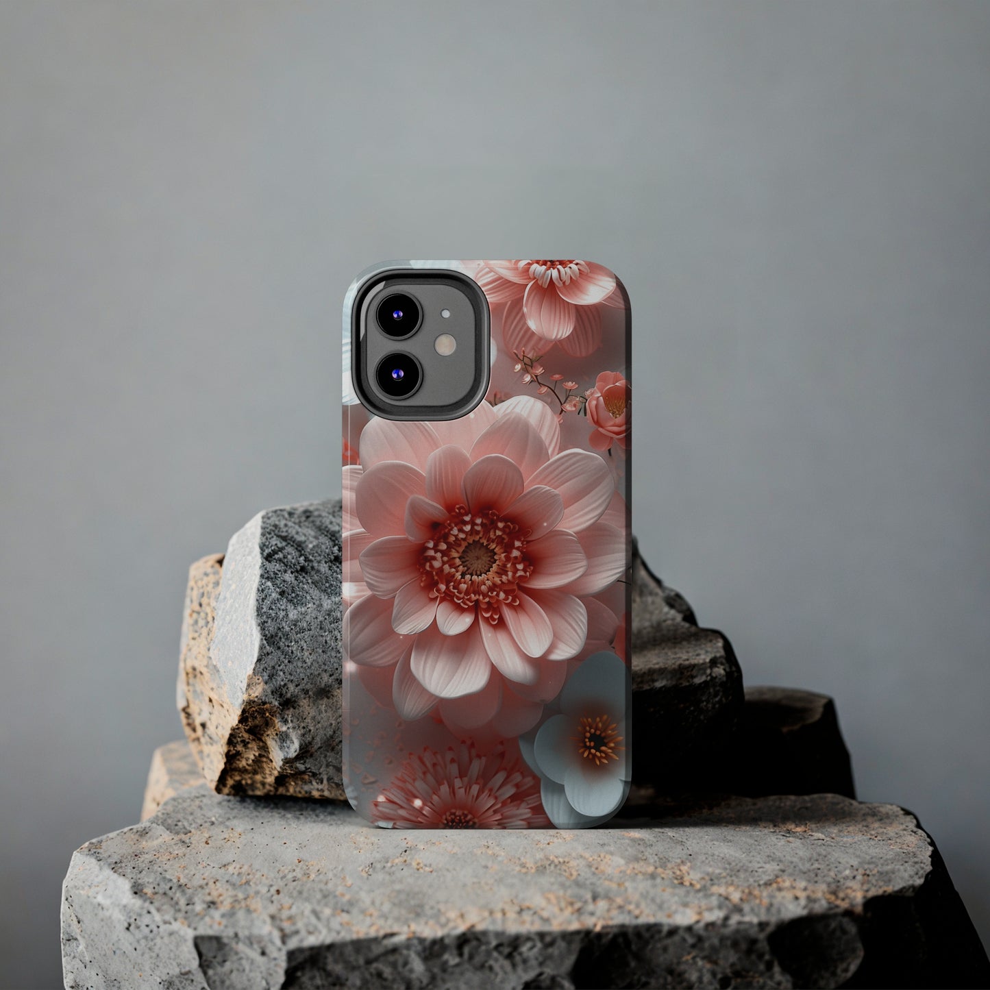 Beautiful 3D Pink & White Floral Design Tough Phone Case.