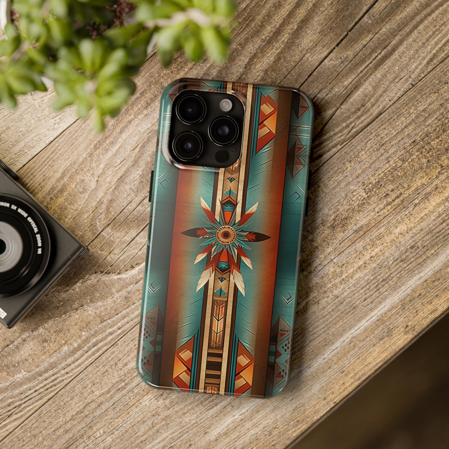 Beautiful Blue Native American Pattern Design Tough Phone Case compatible with a large variety of iPhone models, Gift, Phone Case