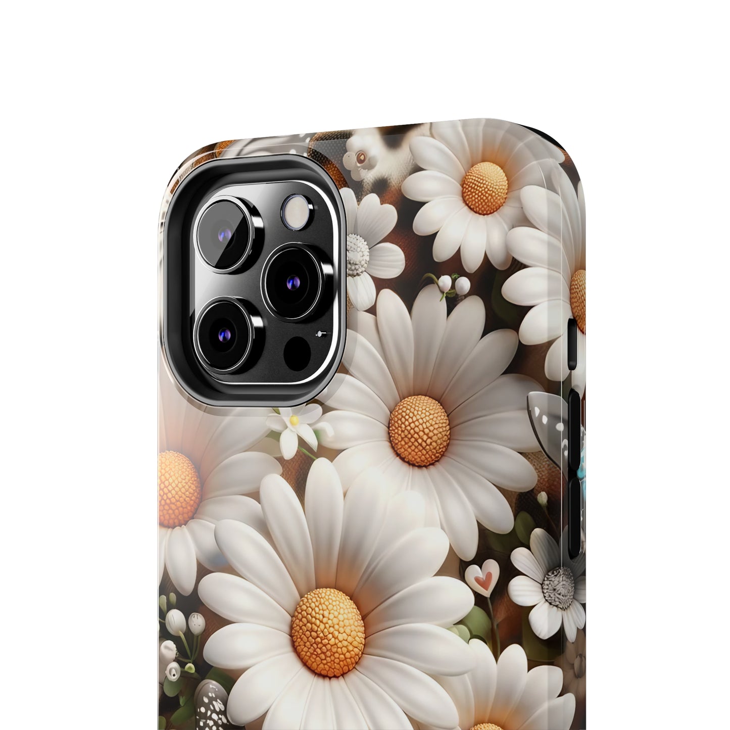 Butterflies, Leopard Print & Daisies Digital print Design Tough Phone Case compatible with a large variety of iPhone models,Gift, Phone Case