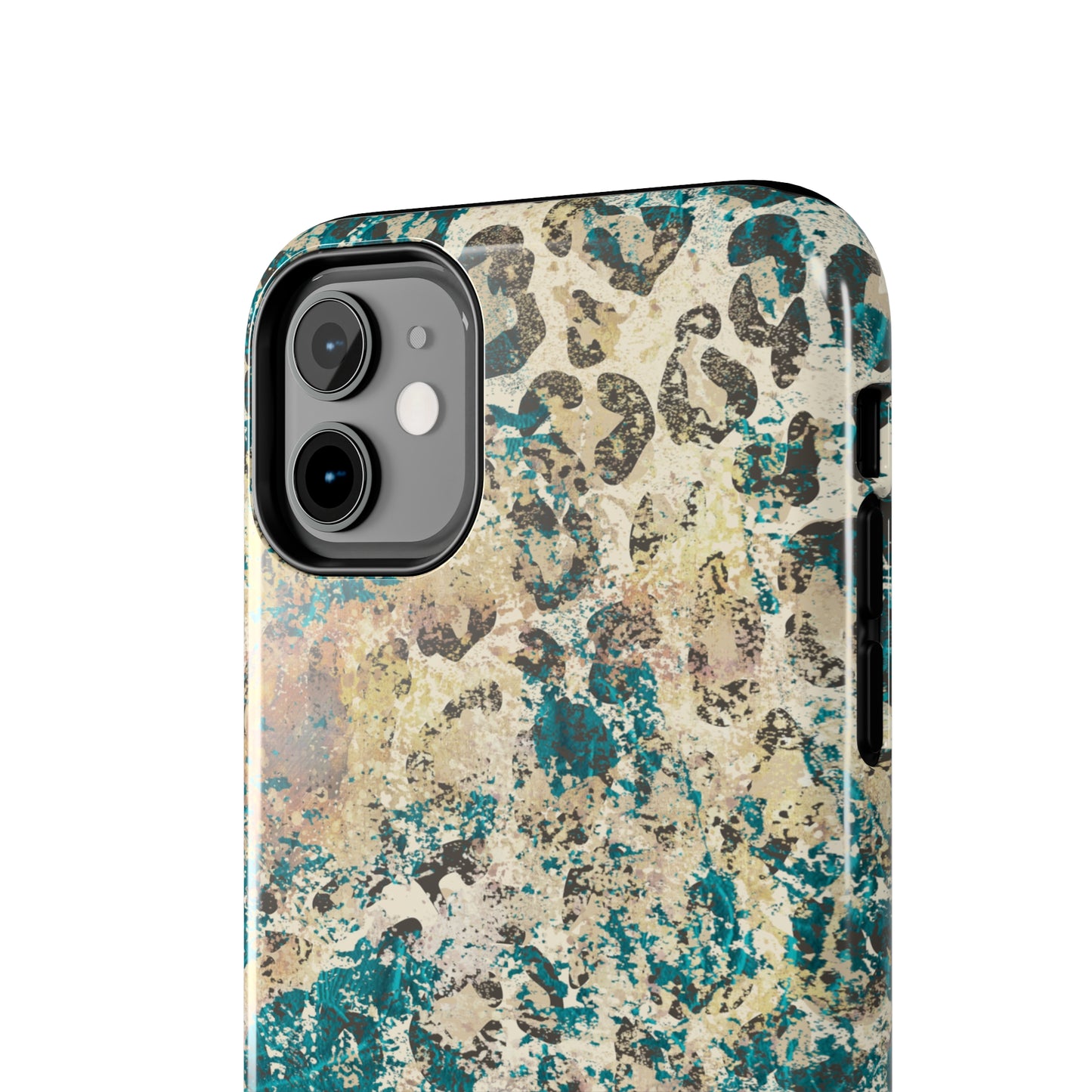 Western Turquoise and Cheetah Design Tough Phone Case compatible with a large variety of phone models, Gift, Phone Case