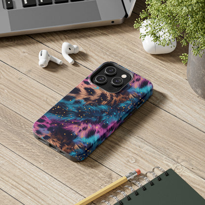 Multicolor unique leopard Pattern Design Tough Phone Case compatible with a large variety of iPhone models, Gift, Phone Case