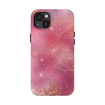 Pink and Gold Pattern Design Tough Phone Case compatible with a large variety of iPhone models, Phone Case, Gift