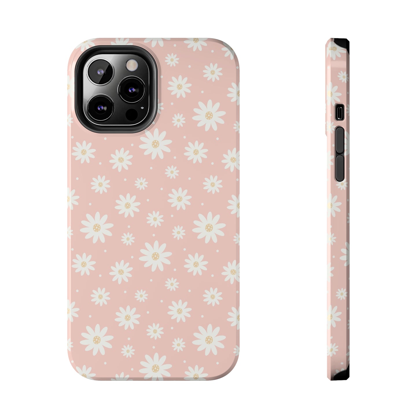 Cute Minimalist Flowers and Polka Dots Digital print Design Tough Phone Case compatible with a large variety of iPhone models, Gift, Phone Case