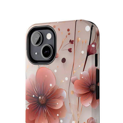 Pretty Mauve Flowers Pattern Design Tough Phone Case compatible with a large variety of iPhone models, Gift, Phone Case