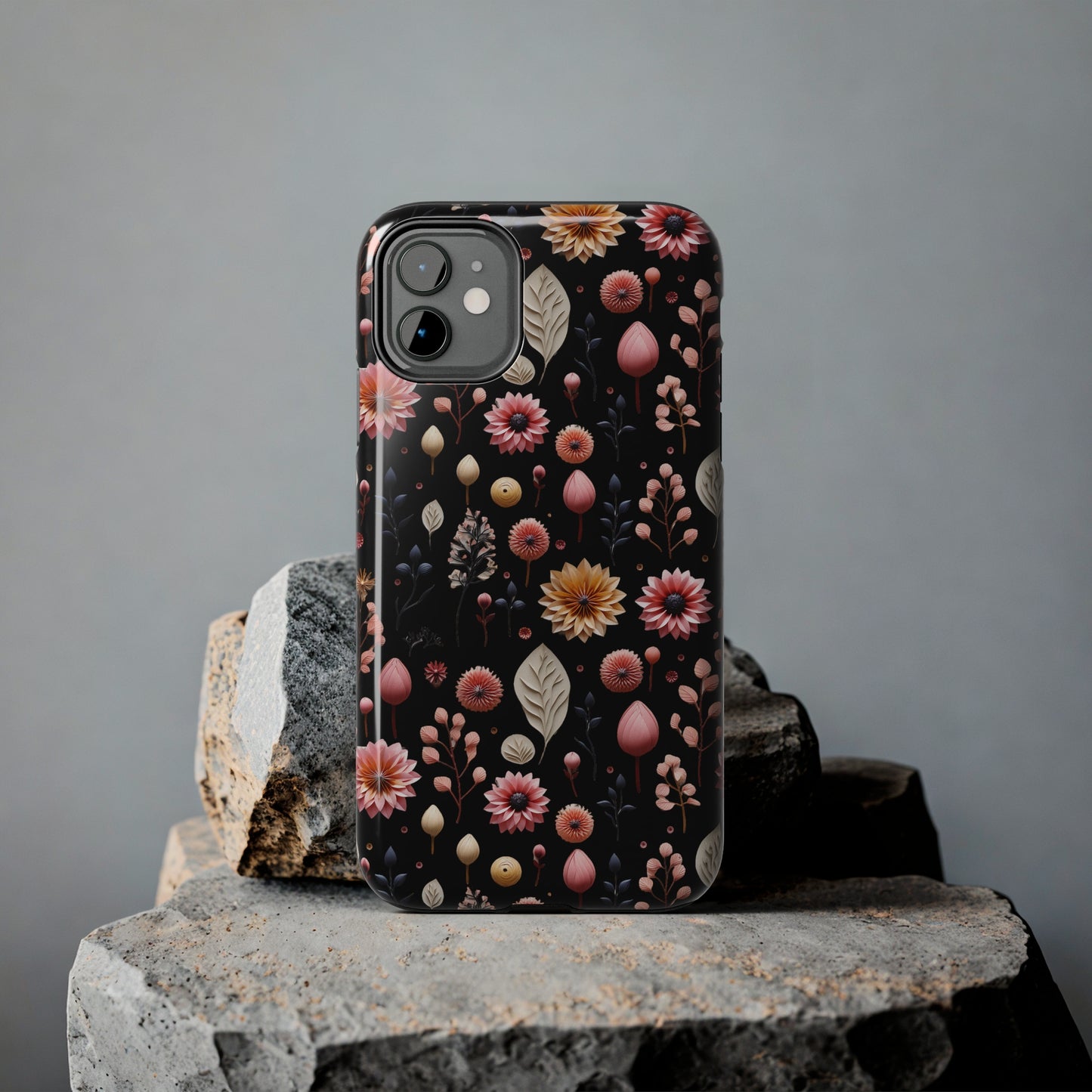 Floating Flowers print design Tough Phone Case compatible with a large variety of iphone models