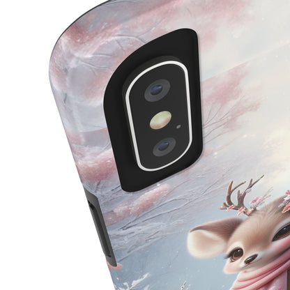 Cute Deer Winter Scene Pattern Design Tough Phone Case compatible with a large variety of iPhone models, Gift, Phone Case