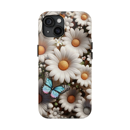 Butterflies, Leopard Print & Daisies Digital print Design Tough Phone Case compatible with a large variety of iPhone models,Gift, Phone Case