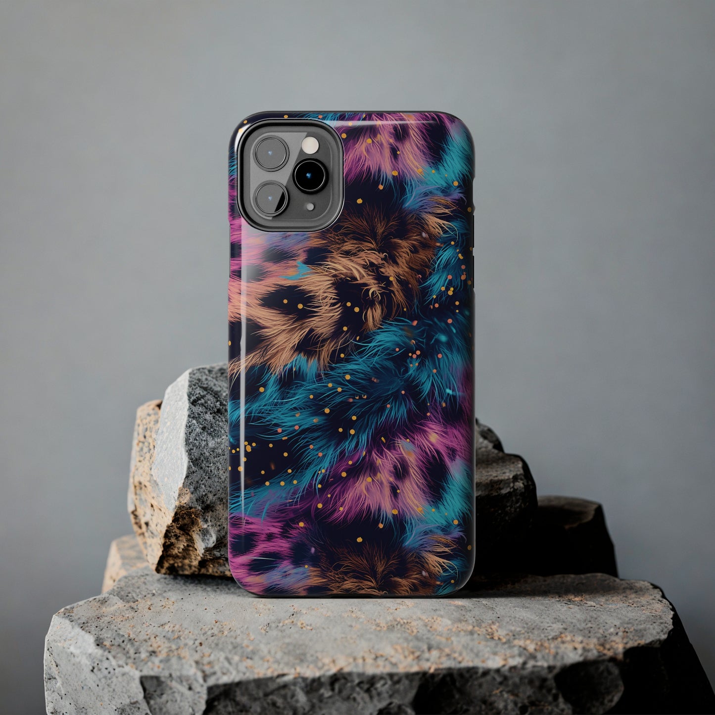 Multicolor unique leopard Pattern Design Tough Phone Case compatible with a large variety of iPhone models, Gift, Phone Case