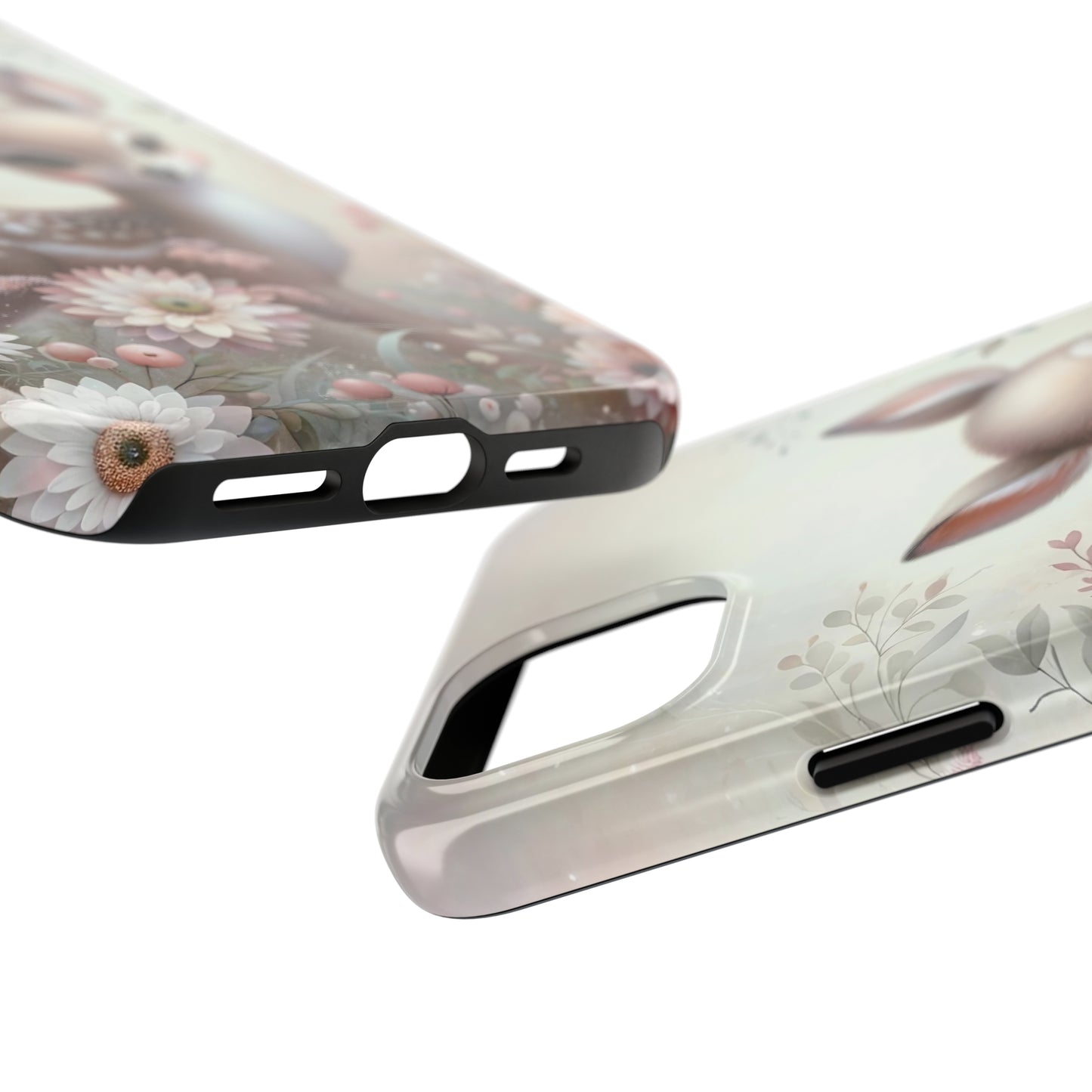 Cute Fawn and Floral print Design Tough Phone Case compatible with a large variety of iPhone models, Gift, Phone Case