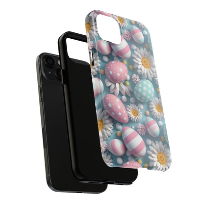 Easter Eggs and Daisies Digital print Design Tough Phone Case compatible with a large variety of iPhone models, Gift, Phone Case