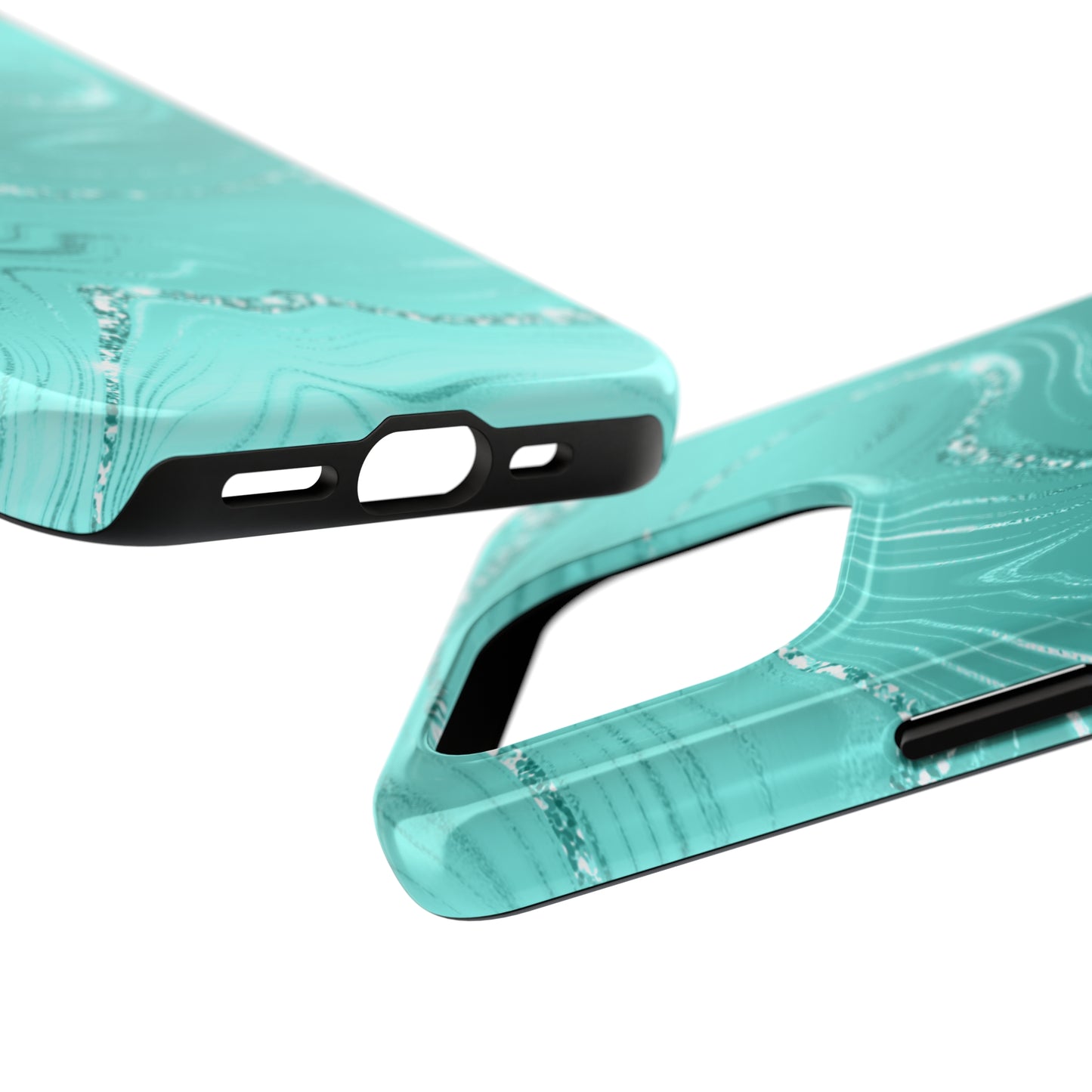 Marbled Turquoise Design Tough Phone Case compatible with a large variety of phone models, Gift, Phone Case