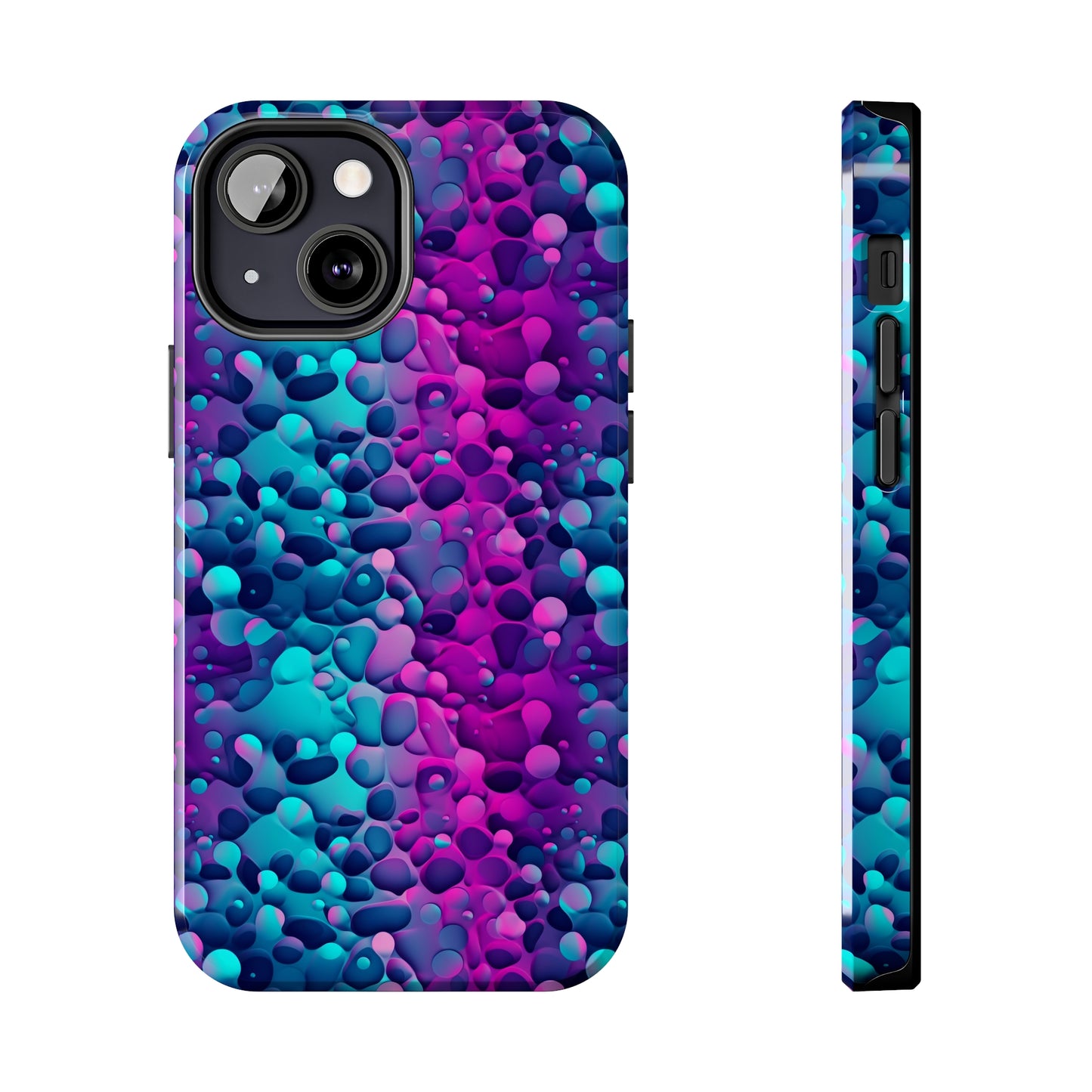 3D Bubble Print Pattern Design Tough Phone Case compatible with a large variety of iPhone models, Phone Case, Gift