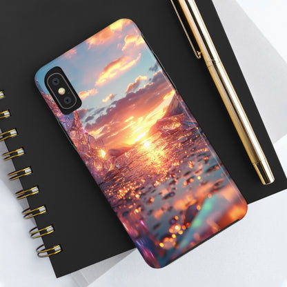 Abstract Sunrise Crystal Design Tough Phone Case