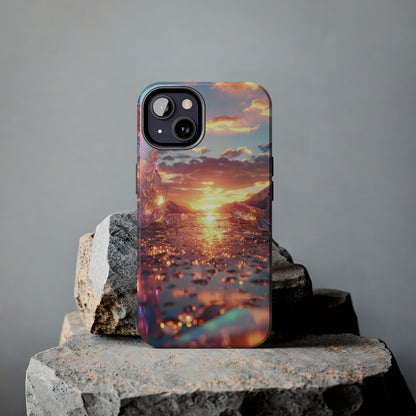 Abstract Sunrise Crystal Design Tough Phone Case