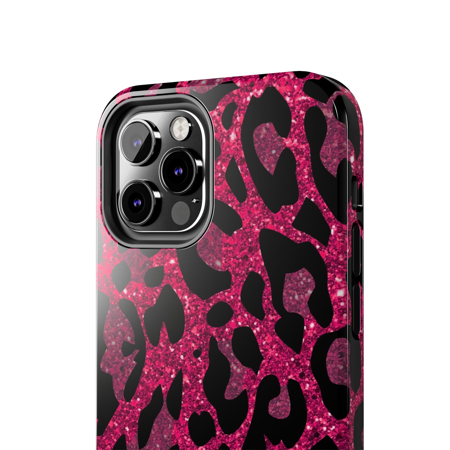 Pink and Black Leopard Design Phone Case- Lightweight, Impact Resistant Cover for iPhone 6, 6s, 12, 13, 14, 15