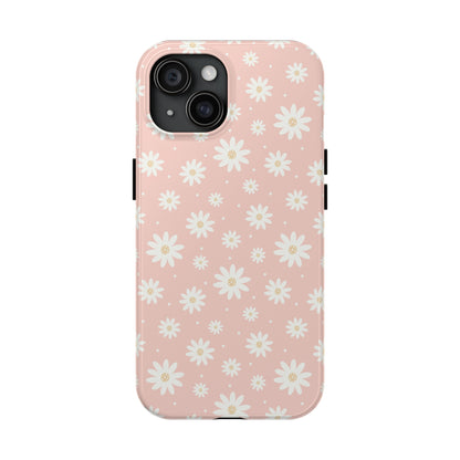 Cute Minimalist Flowers and Polka Dots Digital print Design Tough Phone Case compatible with a large variety of iPhone models, Gift, Phone Case