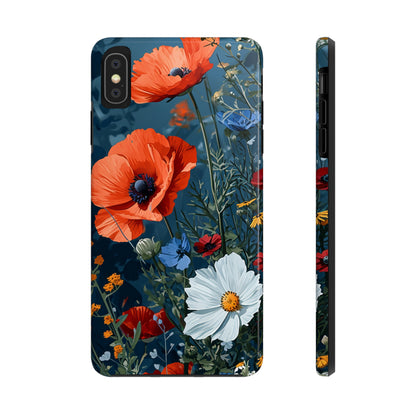 Wildflowers Vibrant Tones Digital print Design Tough Phone Case compatible with a large variety of iPhone models, Gift, Phone Case