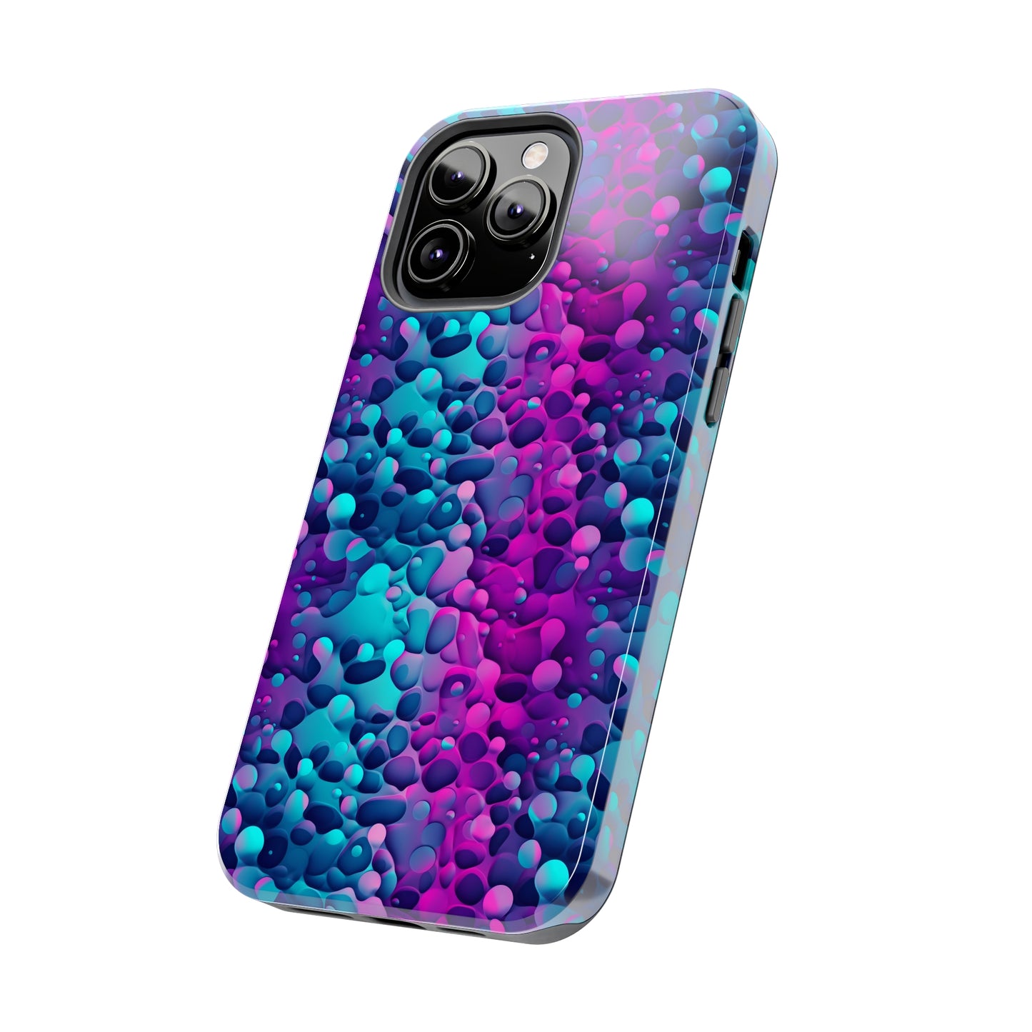 3D Bubble Print Pattern Design Tough Phone Case compatible with a large variety of iPhone models, Phone Case, Gift