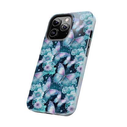 Blue and Purple Butterflies Digital print Design Tough Phone Case compatible with a large variety of iPhone models, Gift, Phone Case