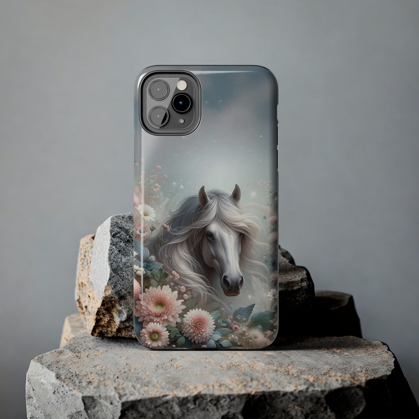 Beautiful Horse and Floral print Design Tough Phone Case compatible with a large variety of iPhone models, Gift, Phone Case