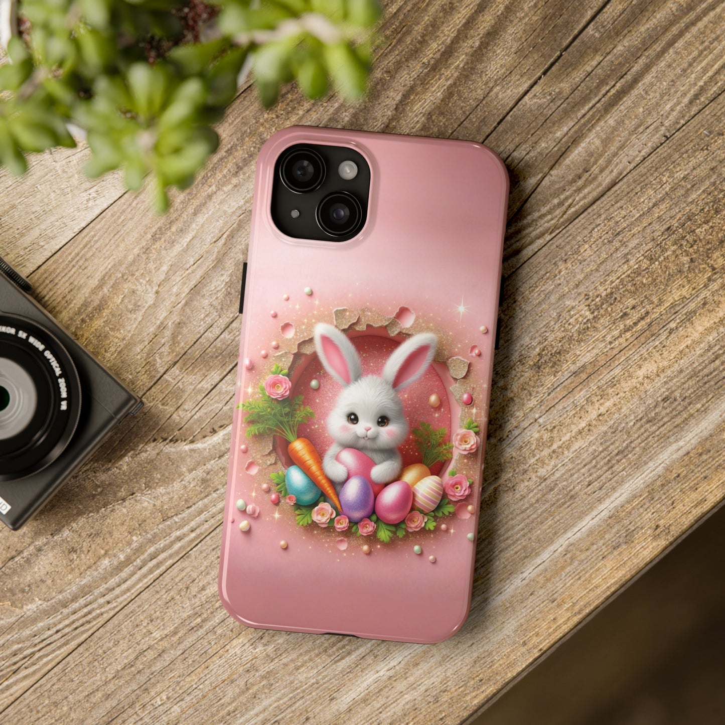 Easter Bunny Hole in the Wall design Tough Phone Case compatible with a large variety of iphone models