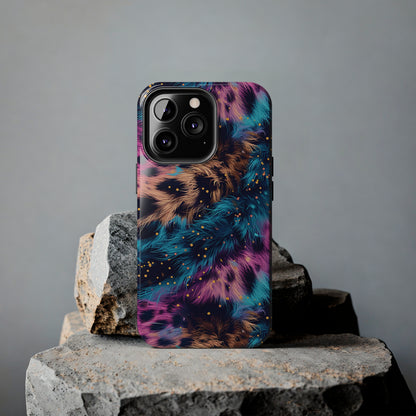 Multicolor unique leopard Pattern Design Tough Phone Case compatible with a large variety of iPhone models, Gift, Phone Case