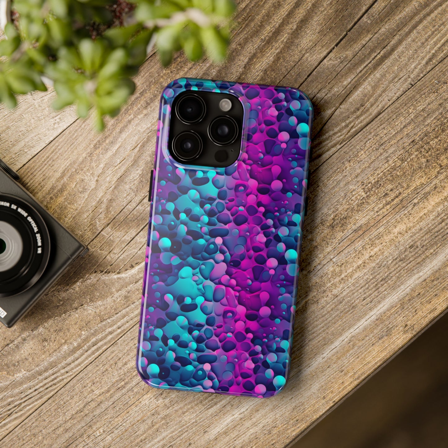 3D Bubble Print Pattern Design Tough Phone Case compatible with a large variety of iPhone models, Phone Case, Gift