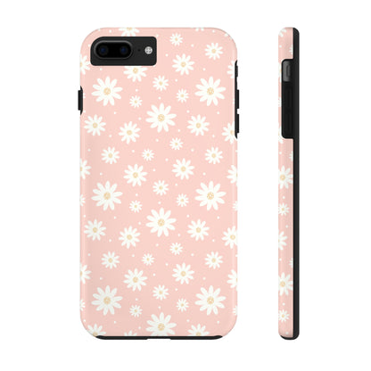 Cute Minimalist Flowers and Polka Dots Digital print Design Tough Phone Case compatible with a large variety of iPhone models, Gift, Phone Case