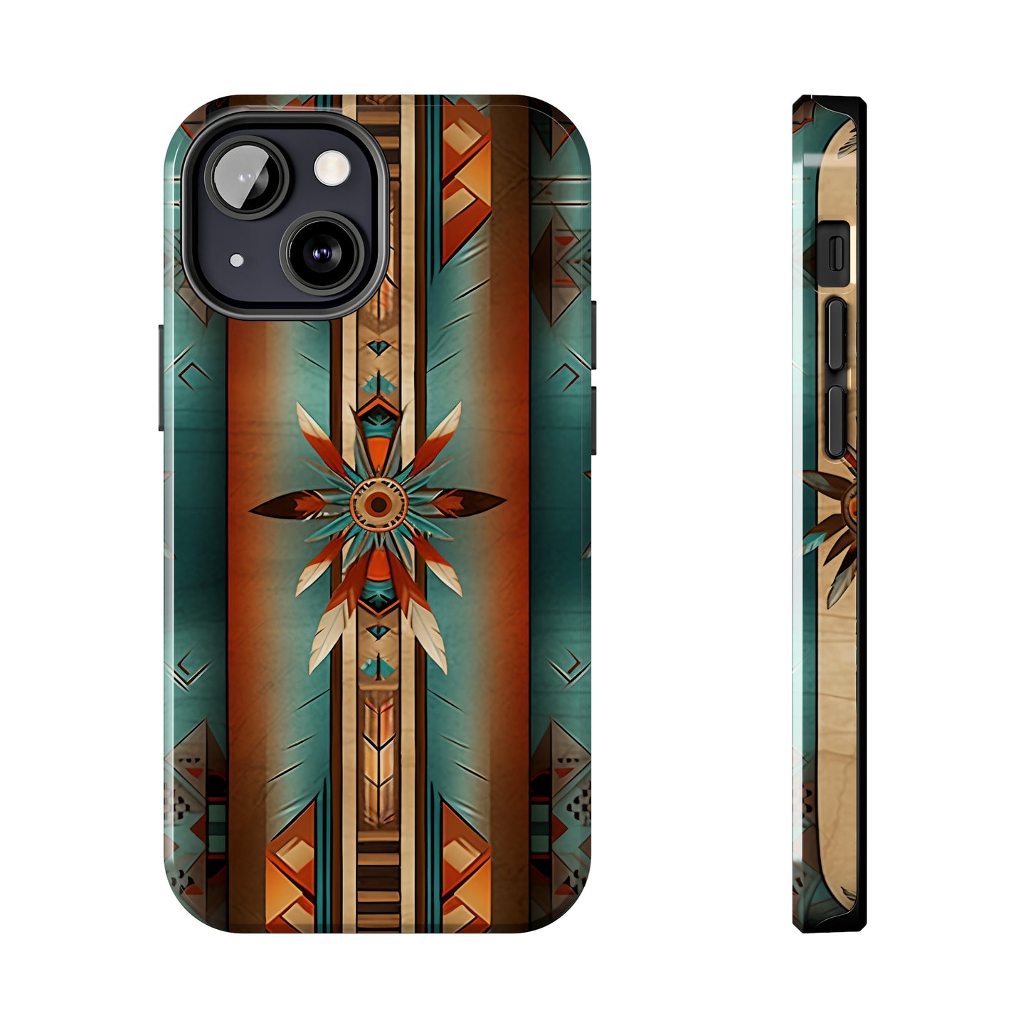 Beautiful Blue Native American Pattern Design Tough Phone Case compatible with a large variety of iPhone models, Gift, Phone Case