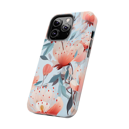 Red Flowers Digital print Design Tough Phone Case compatible with a large variety of iPhone models, Gift, Phone Case