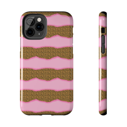 Girly Cheetah Wave Design Phone Case- Lightweight, Impact Resistant Cover for iPhone 6, 6s, 12, 13, 14, 15