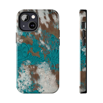 Western Cow Print Design  Phone Case- Lightweight, Impact Resistant Cover for iPhone 6, 6s, 12, 13, 14, 15