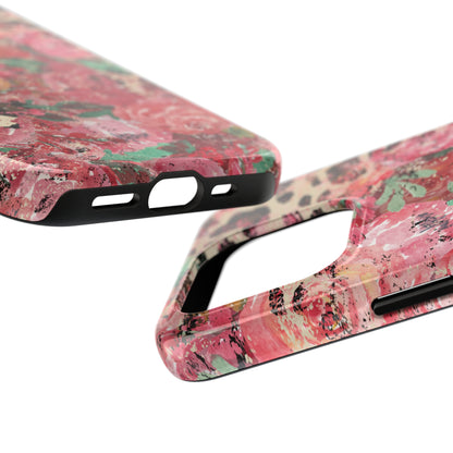 Western Leopard and Pink Roses Design Phone Case- Lightweight, Impact Resistant Cover for iPhone 6, 6s, 12, 13, 14, 15