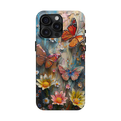 Butterfly Floral Art iPhone Case, Vibrant Nature-Inspired Protective Phone Cover compatible with a large variety of iPhone models, Phone Case, Gift