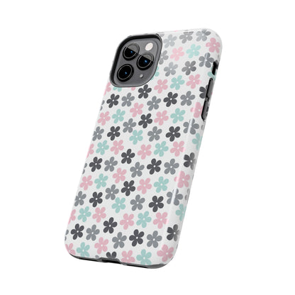 Pastel Groovy Flowers print design Tough Phone Case compatible with a large variety of iphone models