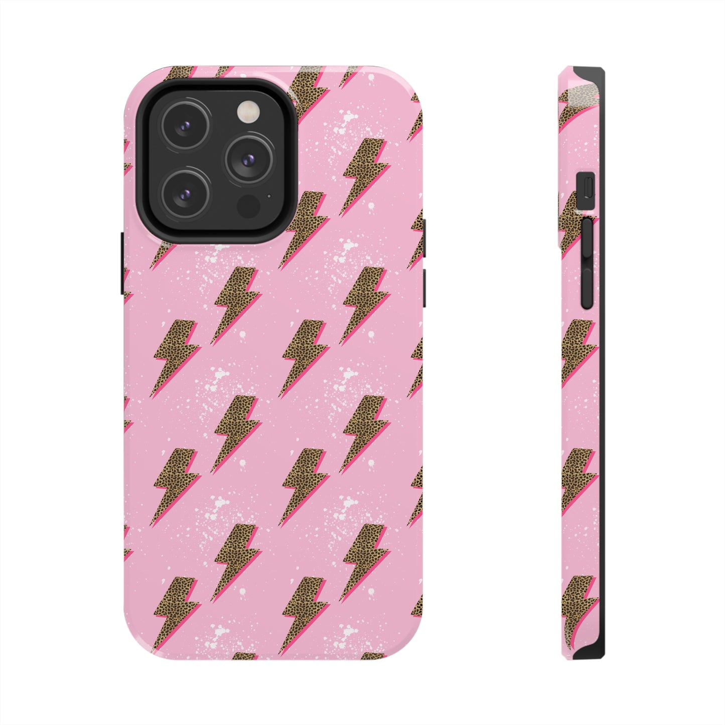 Cheetah Print Lightning Bolts Design Phone Case- Lightweight, Impact Resistant Cover for iPhone 6, 6s, 12, 13, 14, 15