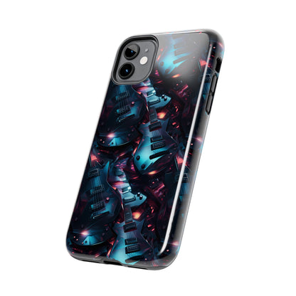 Guitar Pattern Design Tough Phone Case compatible with a large variety of iPhone models, Phone Case, Birthday Gift