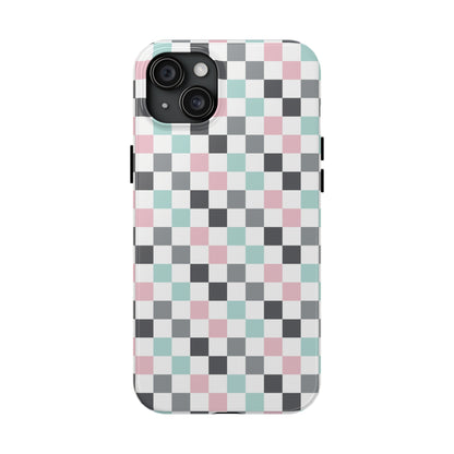 Multicolor Checkerboard print design Tough Phone Case compatible with a large variety of iphone models