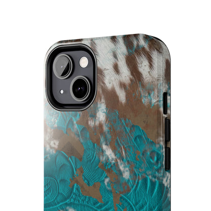 Western Cow Print Design  Phone Case- Lightweight, Impact Resistant Cover for iPhone 6, 6s, 12, 13, 14, 15