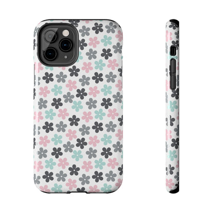 Pastel Groovy Flowers print design Tough Phone Case compatible with a large variety of iphone models