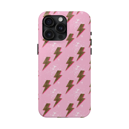 Cheetah Print Lightning Bolts Design Phone Case- Lightweight, Impact Resistant Cover for iPhone 6, 6s, 12, 13, 14, 15