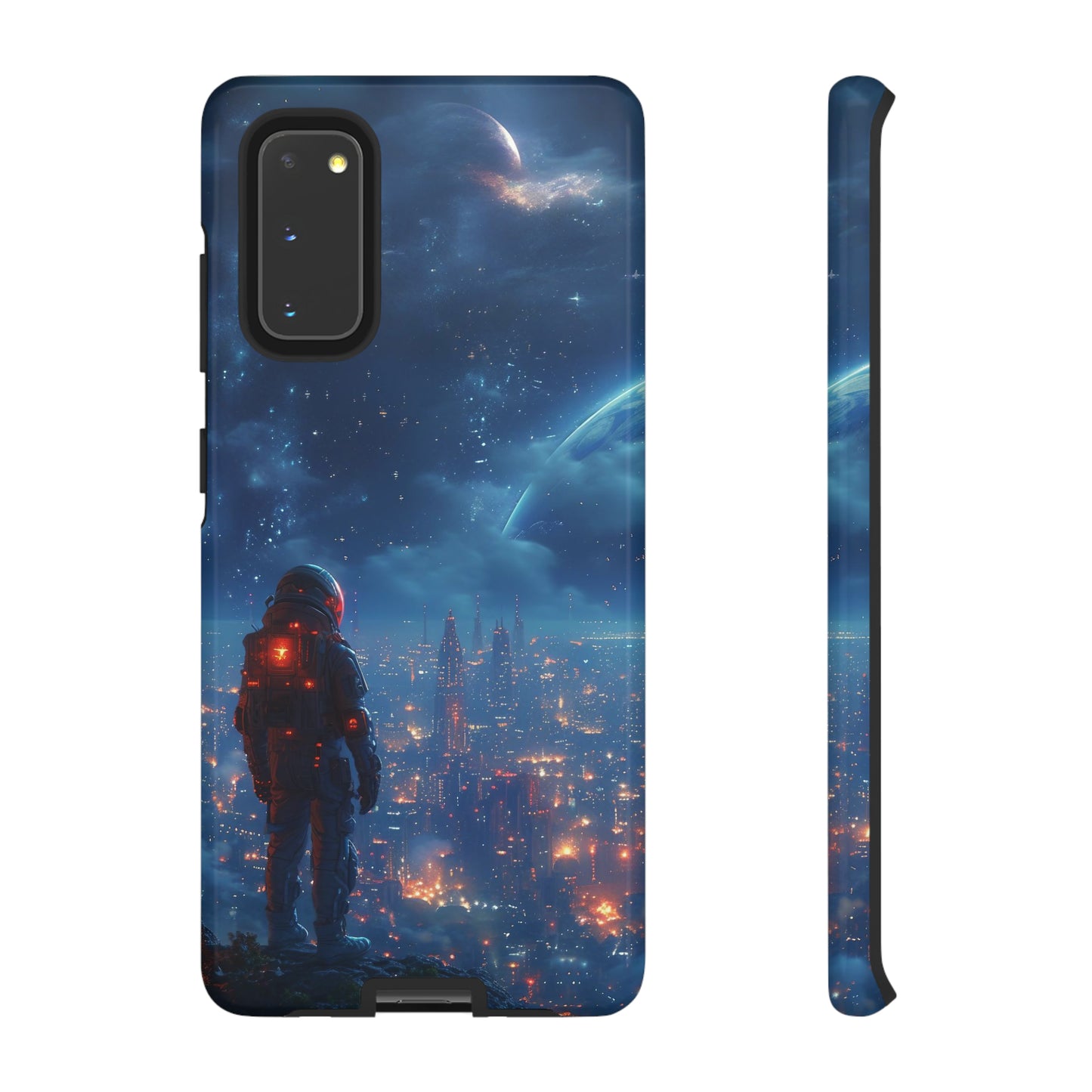 Space Exploration print design Tough Phone Case compatible with a large variety of Samsung models
