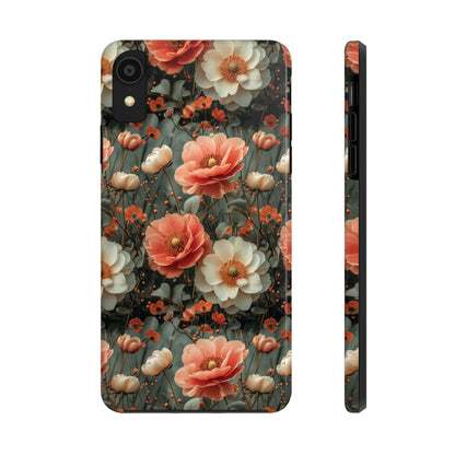 Elegant Peach Flowers Protective Cover, Botanical Garden design Tough Phone Case compatible with a large variety of iphone models