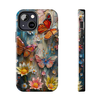 Butterfly Floral Art iPhone Case, Vibrant Nature-Inspired Protective Phone Cover compatible with a large variety of iPhone models, Phone Case, Gift