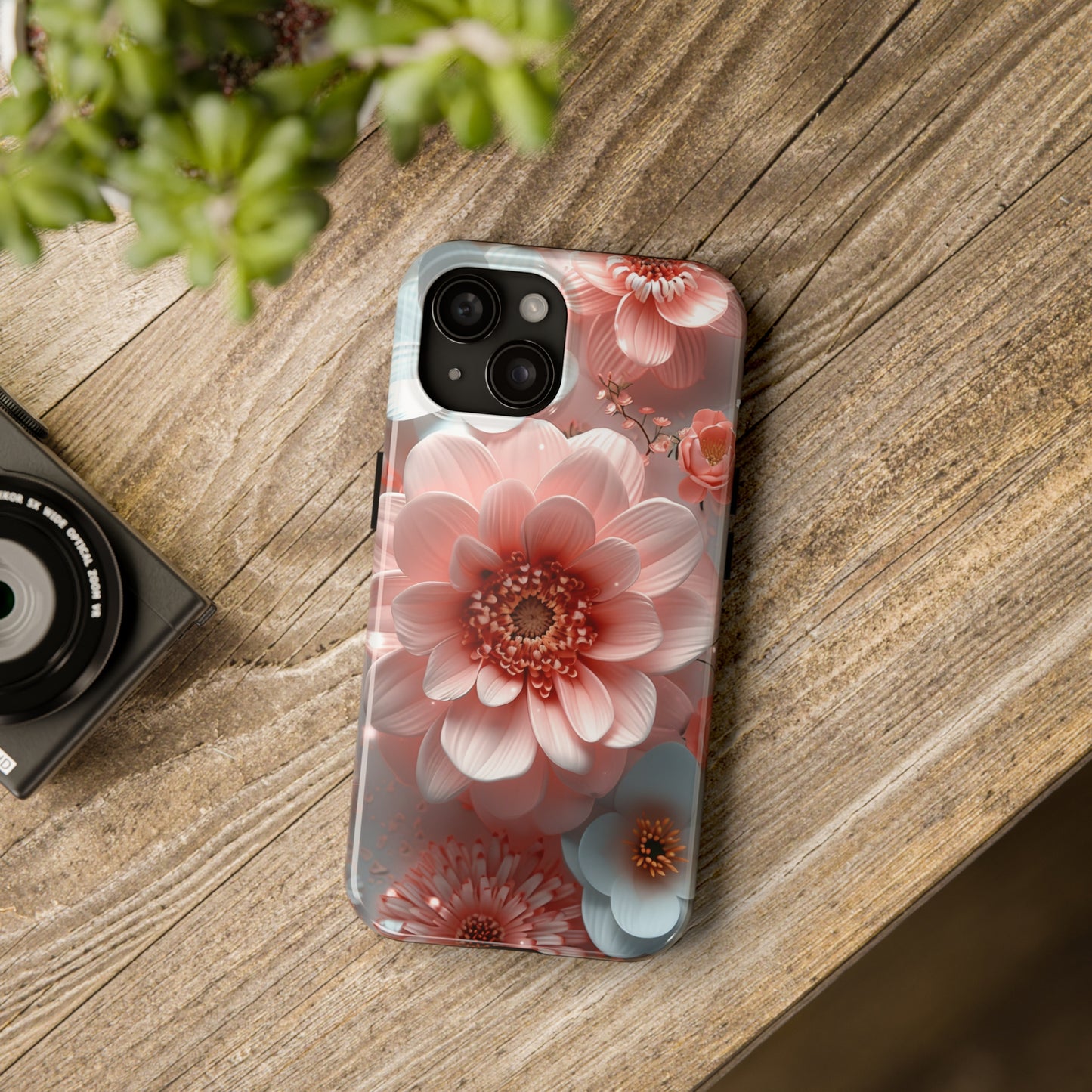 Beautiful 3D Pink & White Floral Design Tough Phone Case.