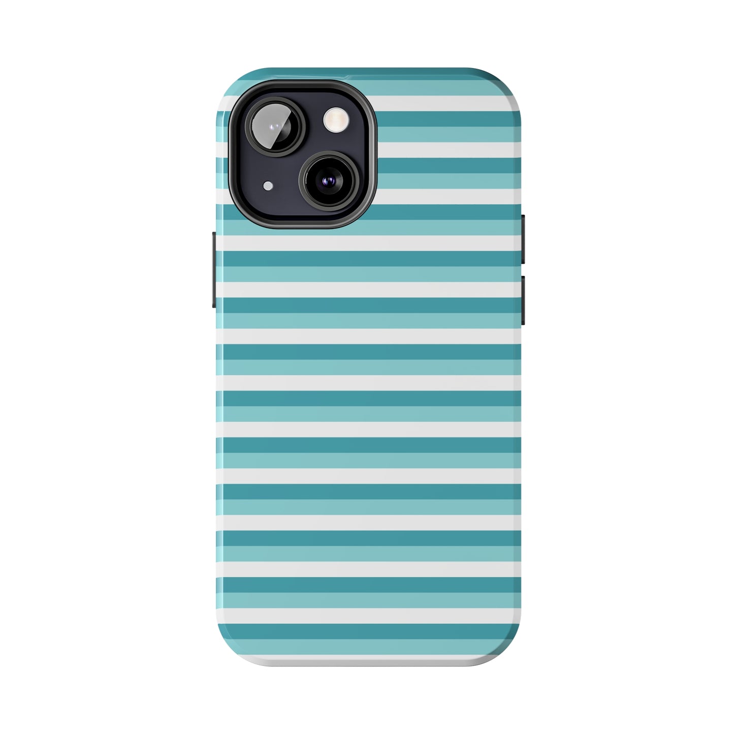 Blue and White Girly Stripe print Design Tough Phone Case compatible with a large variety of iPhone models, Gift, Phone Case