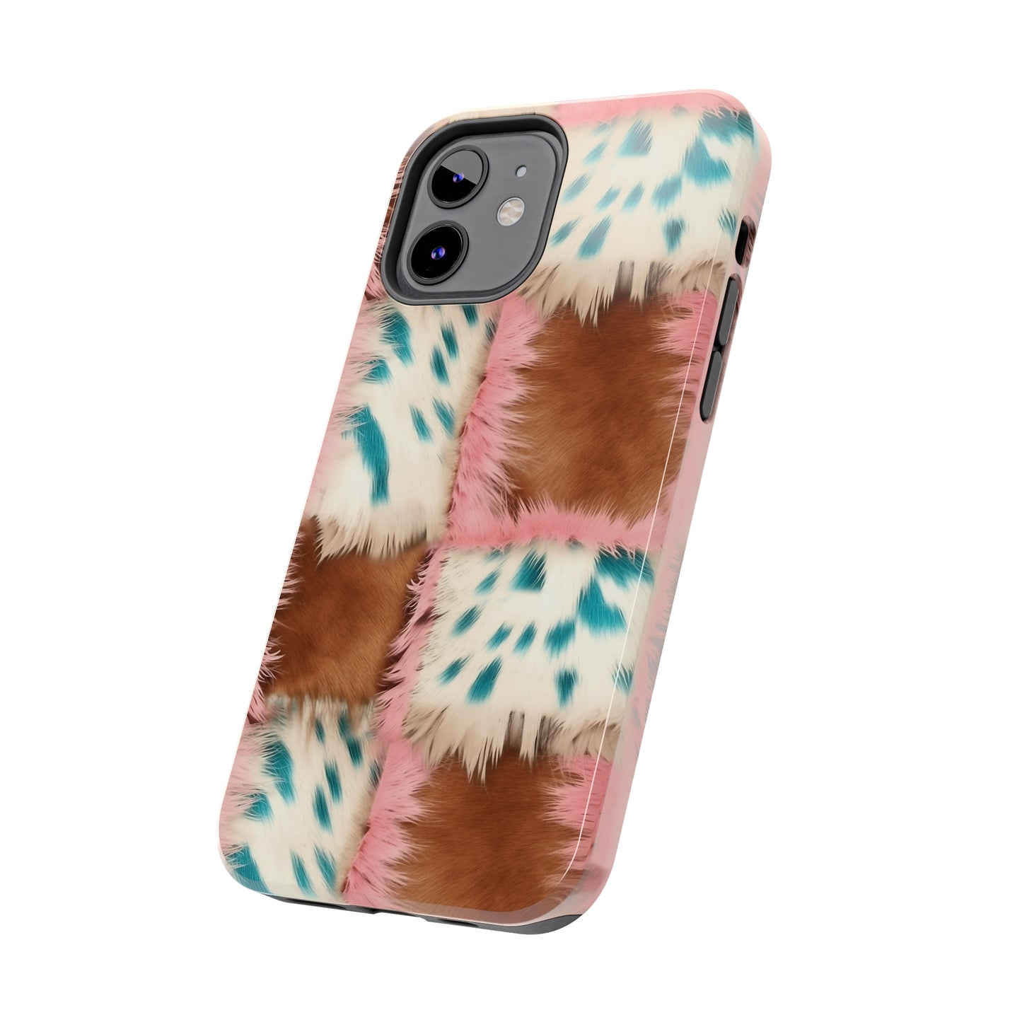 Modern Cowgirl Cowhide Design Pattern Print Tough Phone Case compatible with a large variety of phone models, Phone Case, Gift