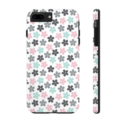 Pastel Groovy Flowers print design Tough Phone Case compatible with a large variety of iphone models